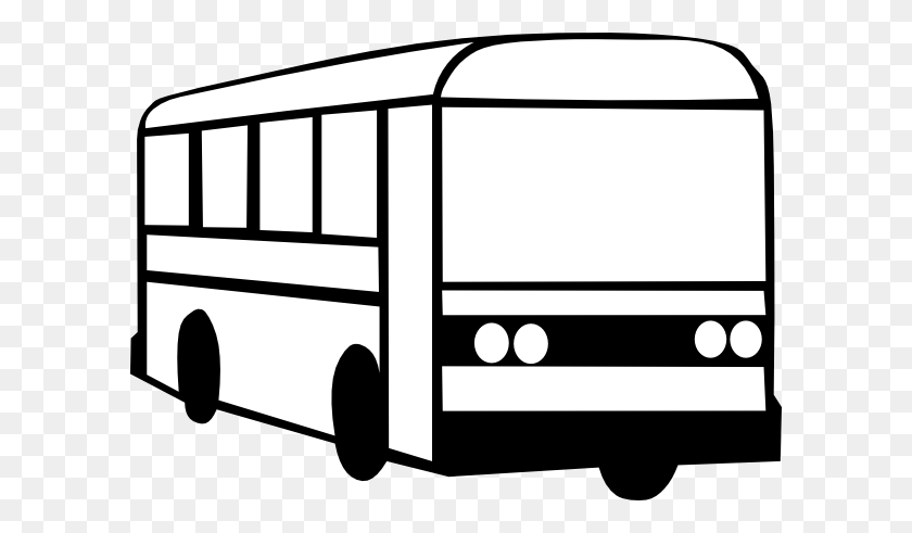 600x431 Bus Clipart Black And White - Bahay Kubo Clipart