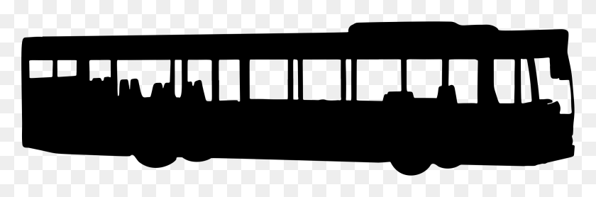 2320x649 Силуэт Автобуса - Черно-Белый Клипарт Школьный Автобус