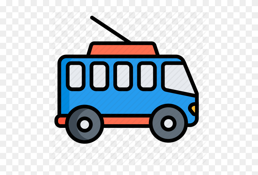 512x512 Autobús, Público, Carrito Sin Rieles, Tranvía, Transporte, Trolebús - Trolley Clipart