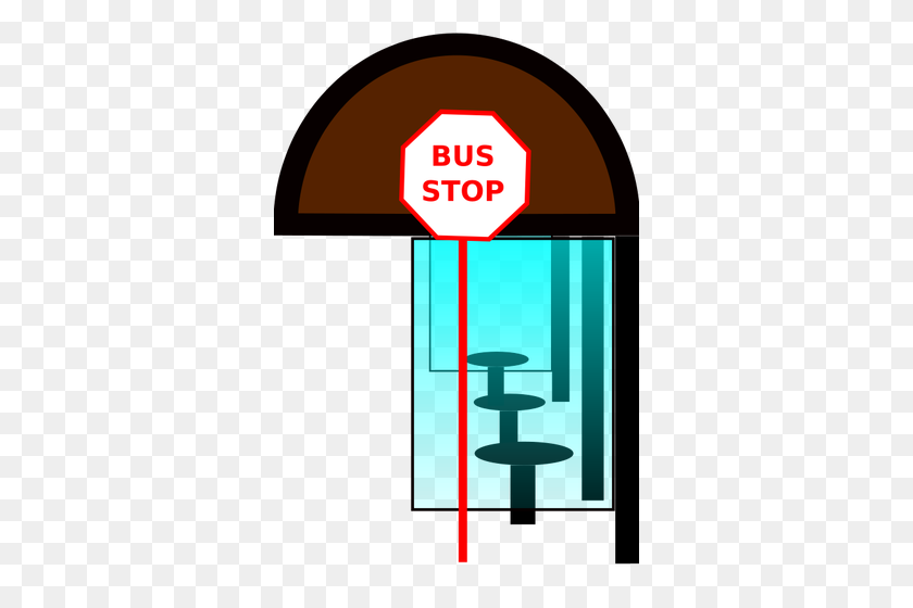 336x500 Bus Stop Vector - Bus Station Clipart