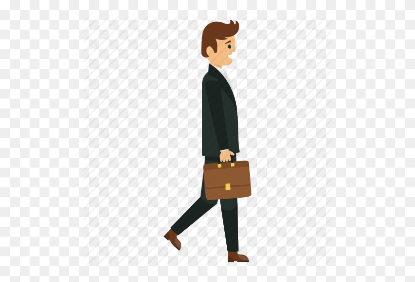512x512 Business Character, Businessman Character, Businessman Profile - Business People Walking PNG