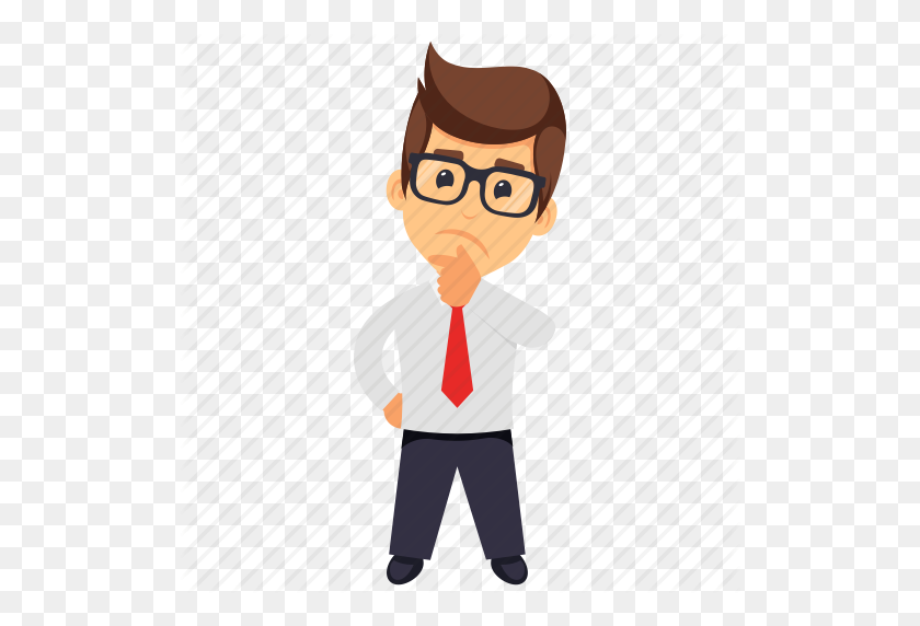 512x512 Business Character, Confused Business Person, Thinking Businessman - Person Thinking PNG