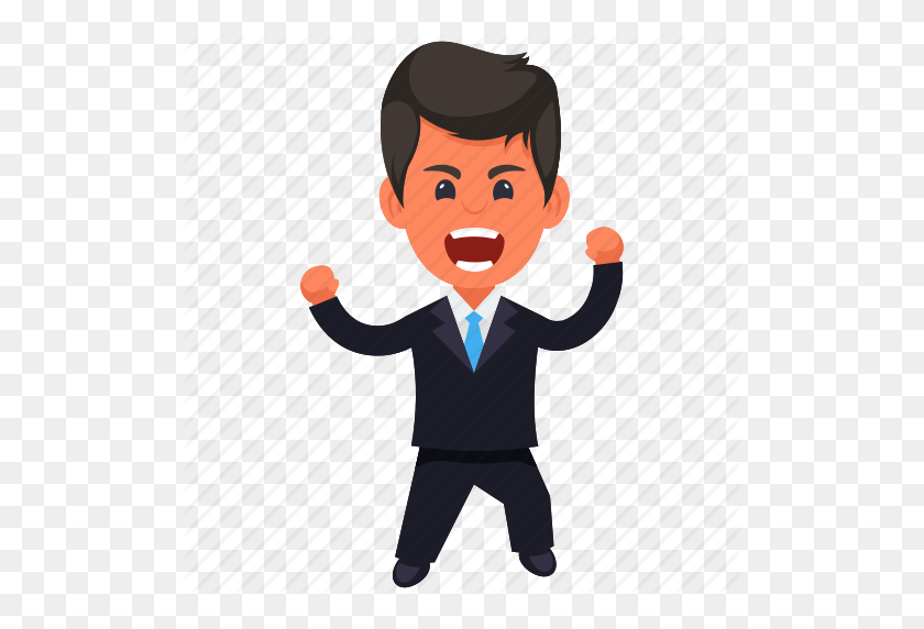 512x512 Business Character, Joyful Happy Businessman, Successful Business - Happy Person PNG