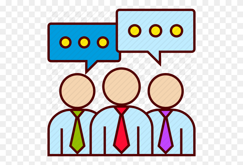 512x512 Negocios, Conversación, Grupo, Personas, Hablando, Icono De Equipo - Grupo De Personas Hablando Clipart