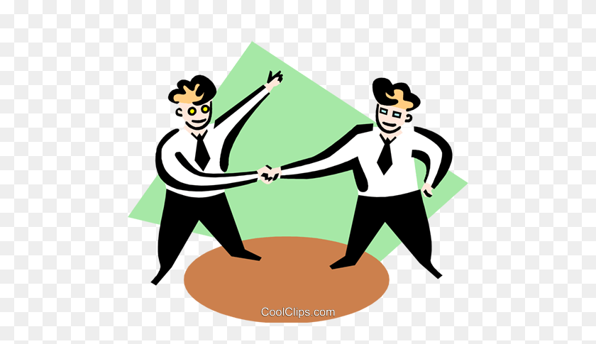 480x425 Business Cooperation Royalty Free Vector Clip Art Illustration - Cooperate Clipart