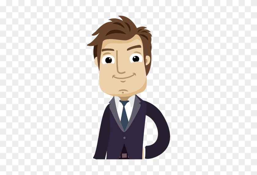 512x512 Business Executive Cartoon Character - Cartoon Person PNG