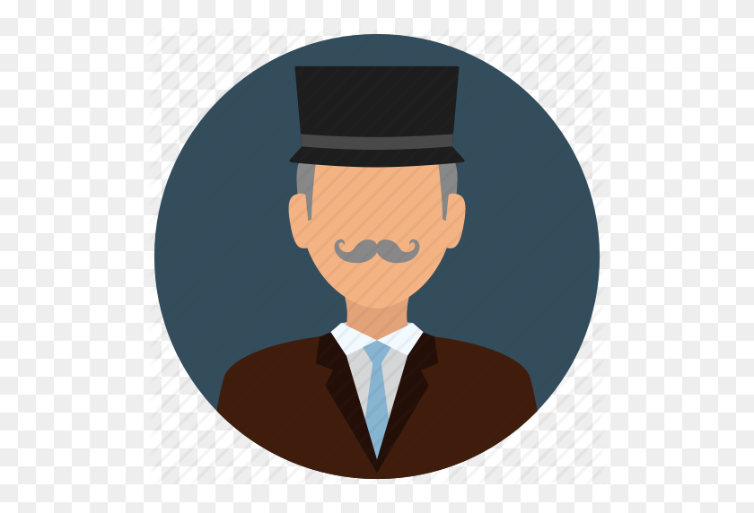 512x512 Business, Gentleman, Hat, Man, Mustache, Old, People Icon - Gentleman PNG