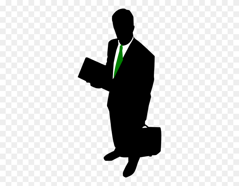 294x594 Business Man Green Tie Clip Arts Download - Suit And Tie PNG