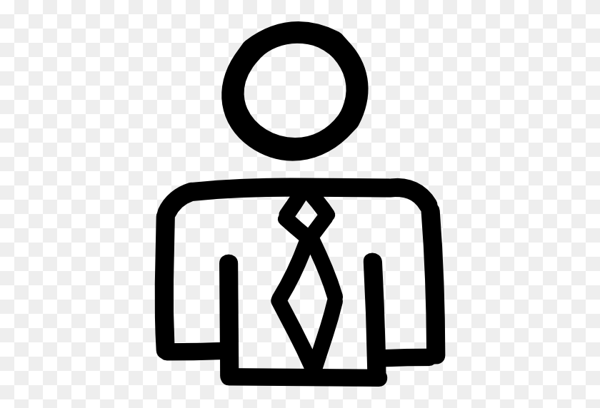512x512 Business Man Hand Drawn Outline - Person Outline PNG