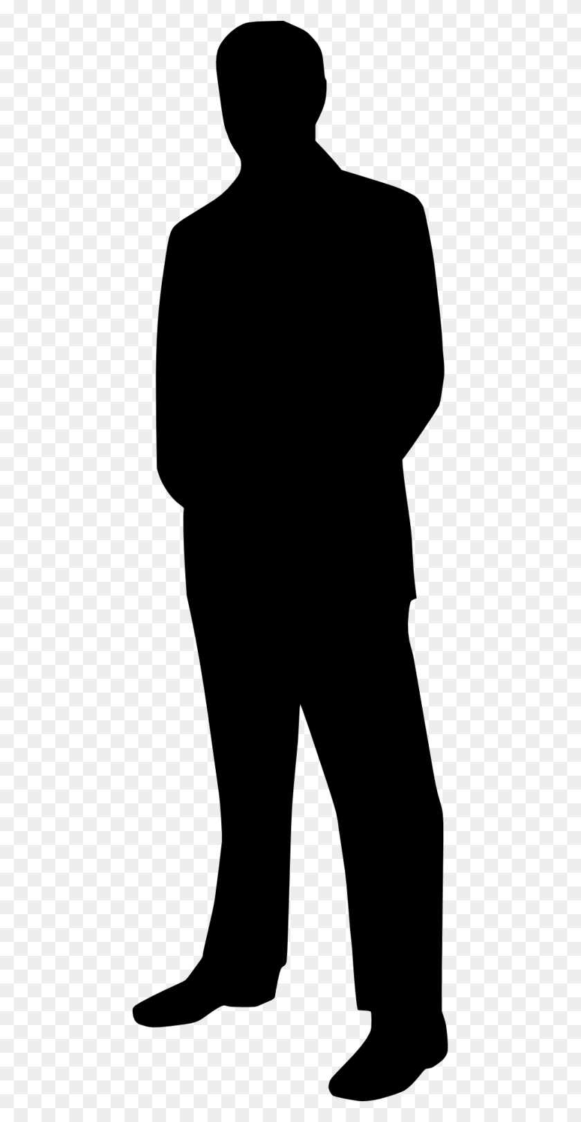960x1920 Деловой Человек В Костюме С Галстуком Черно-Белый Силуэт Бесплатное Изображение - Человек В Костюме Png