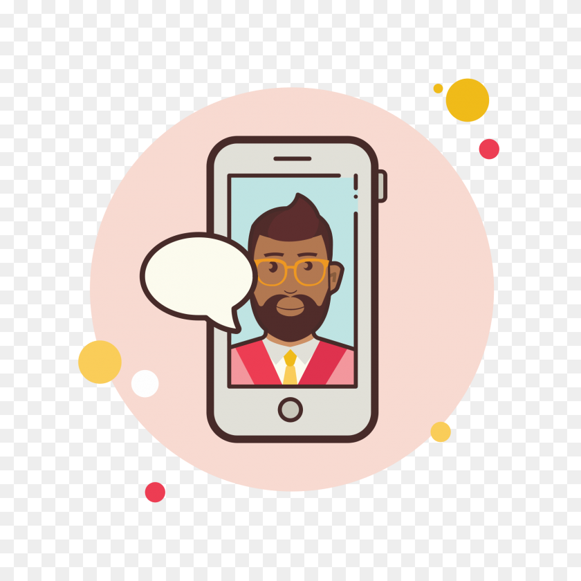 1600x1600 Business Man With Beard Messaging Icon - Beard Clipart PNG