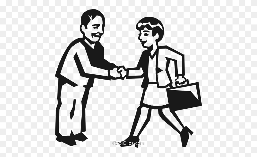 480x453 Business People Shaking Hands Royalty Free Vector Clip Art - Business People Clipart