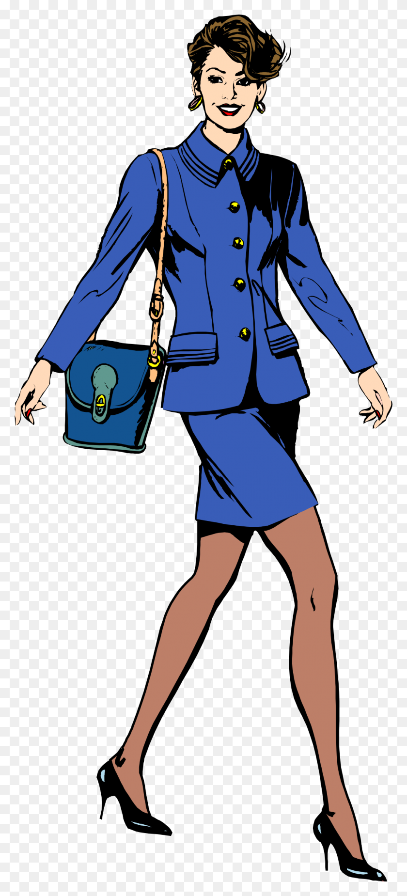 1046x2400 Business Woman In Purple Outfit Vector Clipart Image - Outfit Clipart