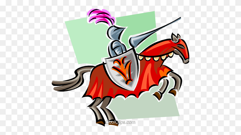 480x411 Businessknight Charging Royalty Free Vector Clip Art Illustration - Knight Clipart