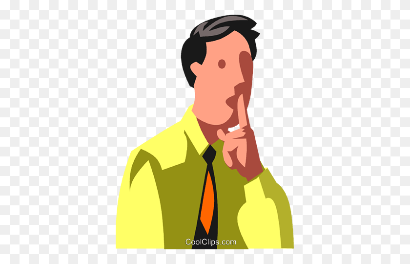 365x480 Businessman Asking For Quiet Royalty Free Vector Clip Art - Asking Clipart