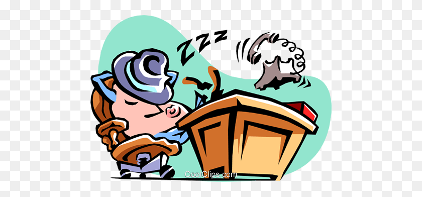 480x332 Businessman Cartoon Dormir Em Sua Mesa Livre De Direitos Vetores - Dormir Clipart