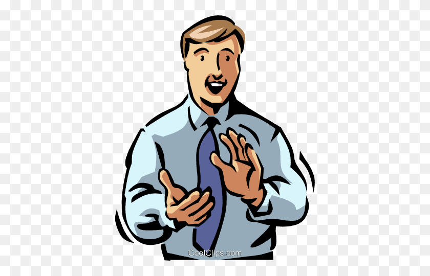 390x480 Businessman Clapping Royalty Free Vector Clip Art Illustration - Clapping Hands Clipart