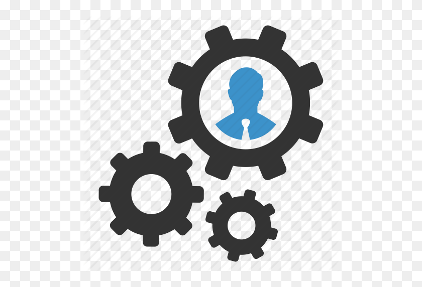 512x512 Businessman, Gears, Management, Optimization, Process, Profile - Support Icon PNG