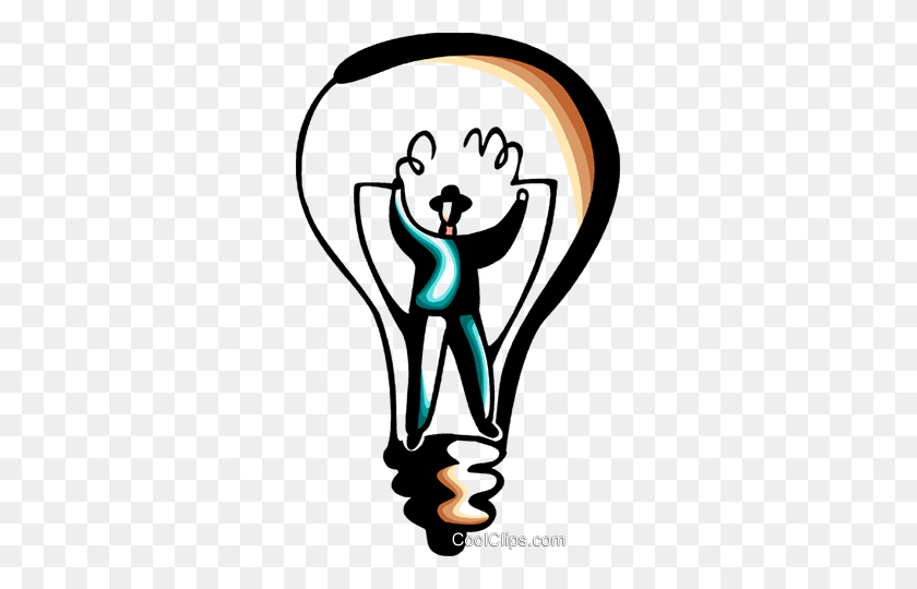 297x480 Businessman In Idea Light Bulb Royalty Free Vector Clip Art - Light Bulb Idea Clipart