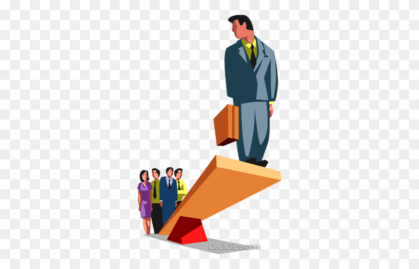 289x480 Businessman On Teeter Totter Royalty Free Vector Clip Art - Teeter Totter Clipart