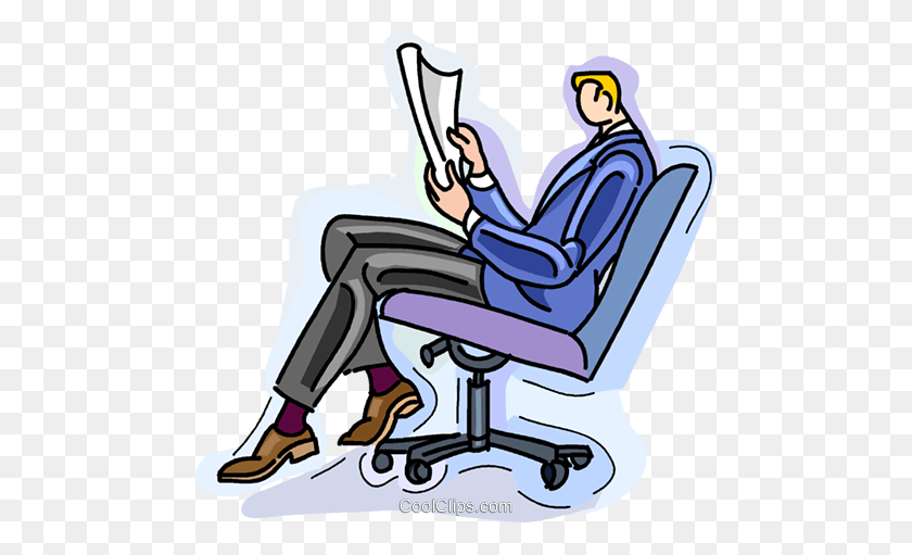 480x451 Businessman Reading A Report Royalty Free Vector Clip Art - Report Clipart
