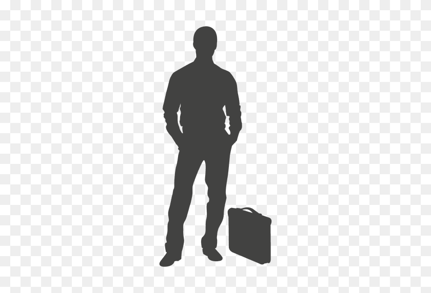 512x512 Businessman Standing - Briefcase PNG