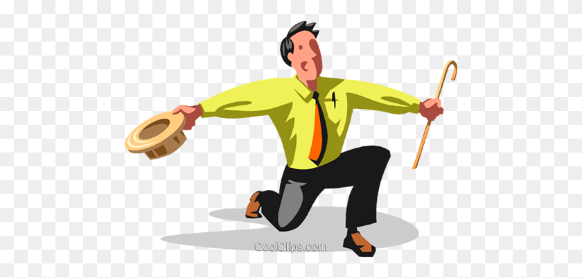 480x341 Businessman Taking A Bow Royalty Free Vector Clip Art Illustration - Take A Bow Clipart