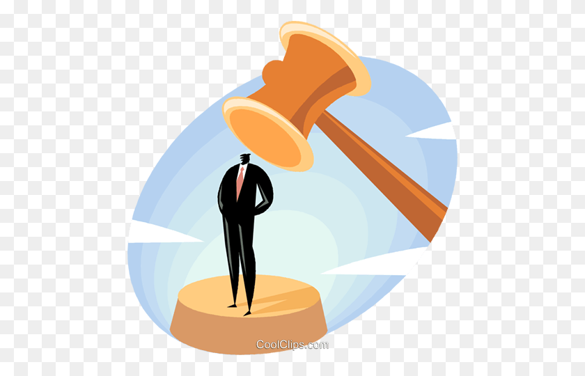 474x480 Businessman With A Gavel Royalty Free Vector Clip Art Illustration - Gavel Clipart Free