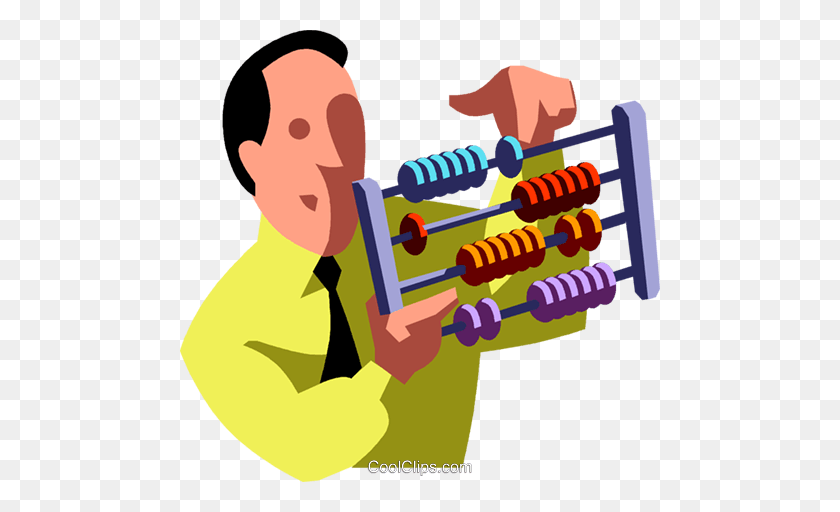 480x452 Businessman With An Abacus Royalty Free Vector Clip Art - Accounting Clipart