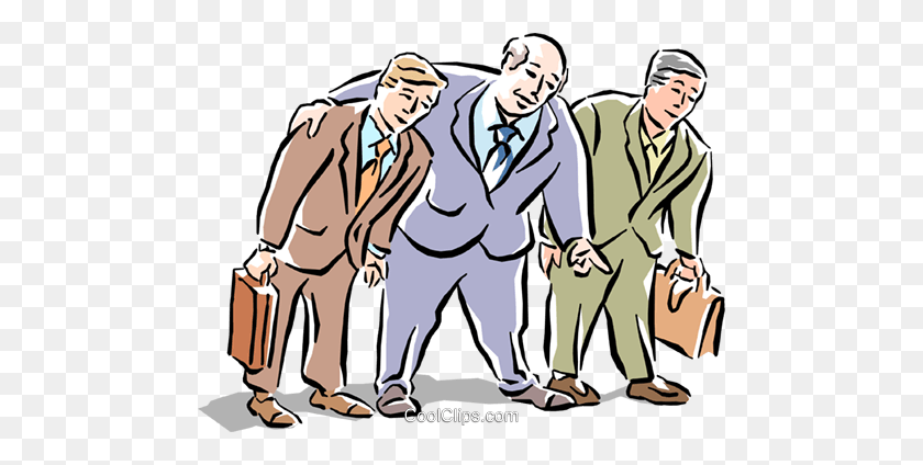 480x364 Businessmen Royalty Free Vector Clip Art Illustration - Cooperate Clipart
