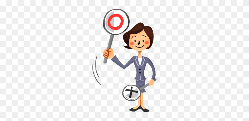217x350 Businesswoman Holding Signboard Of Correct Mark Free Clipart - Stomach Pain Clipart