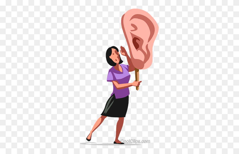 277x480 Mujer De Negocios Escuchando Libre De Regalías Imágenes Prediseñadas De Vector Ilustración - Estudiantes Escuchando Imágenes Prediseñadas
