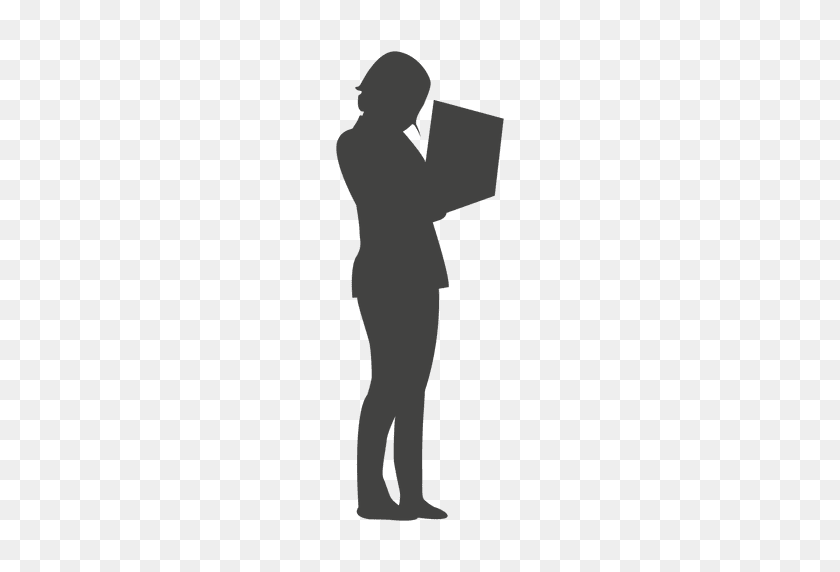 512x512 Businesswoman Standing Working On Laptop - Business Woman PNG