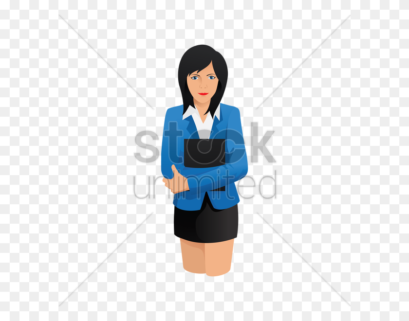 600x600 Businesswoman With Black Folder Vector Image - Business Woman PNG
