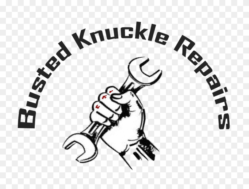 Busted Knuckle Repairs Automotive Repair - Mechanic Clipart Black And White