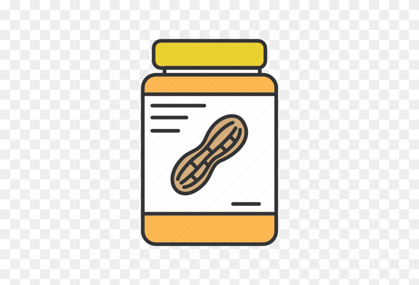 512x512 Butter, Groundnut, Jar, Nut, Paste, Peanut, Sandwich Icon - Peanut Butter Jar Clipart