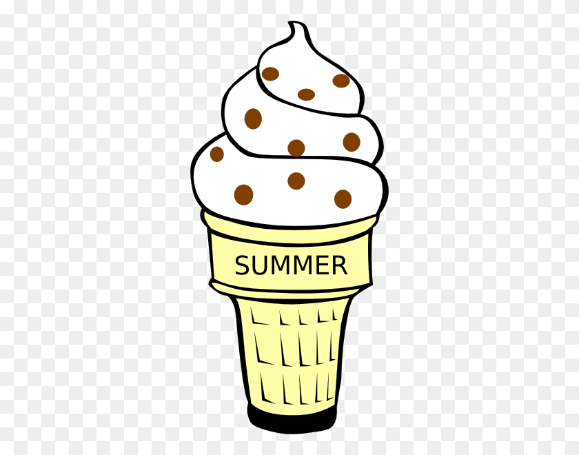 288x600 Butter Pecan Ice Cream Cone Clip Art - Butter Clipart