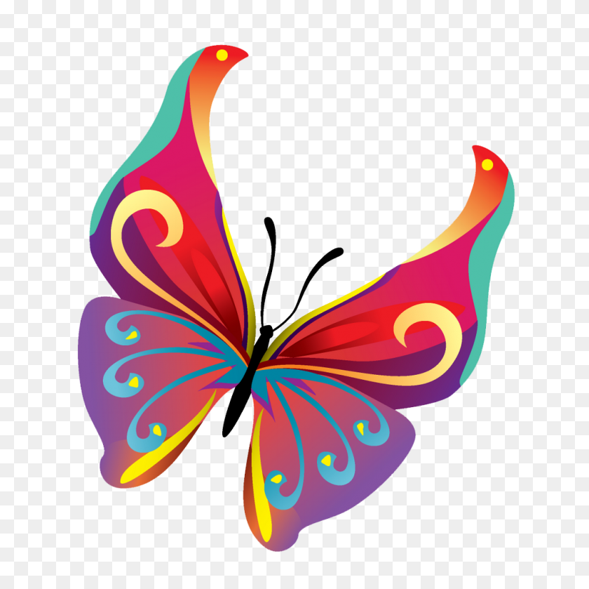 1000x1000 Butterflies Vector Png Pic - Butterfly Vector PNG