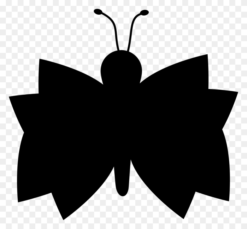980x904 Черная Бабочка, Вид Сверху, Силуэт, Значок Png Скачать Бесплатно - Растение Вид Сверху Png