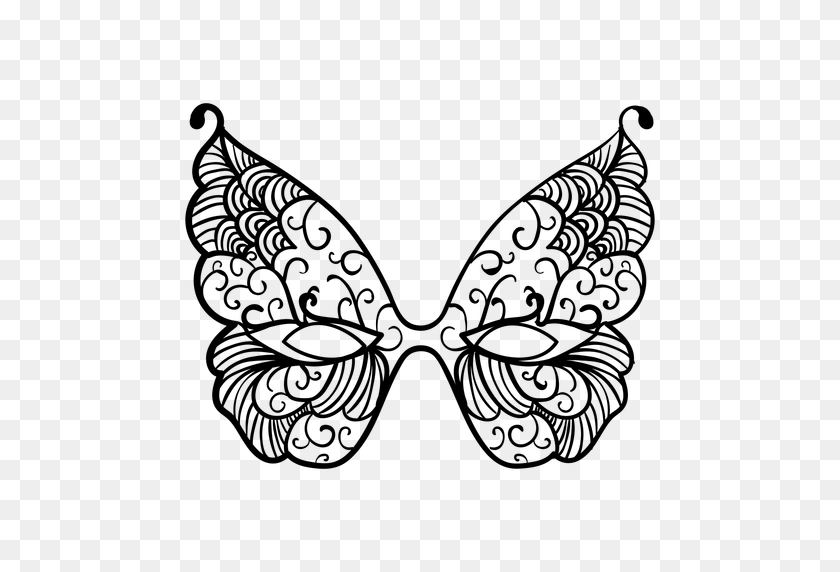 512x512 Butterfly Carnival Mask Flat Icon - Carnival Clipart Black And White