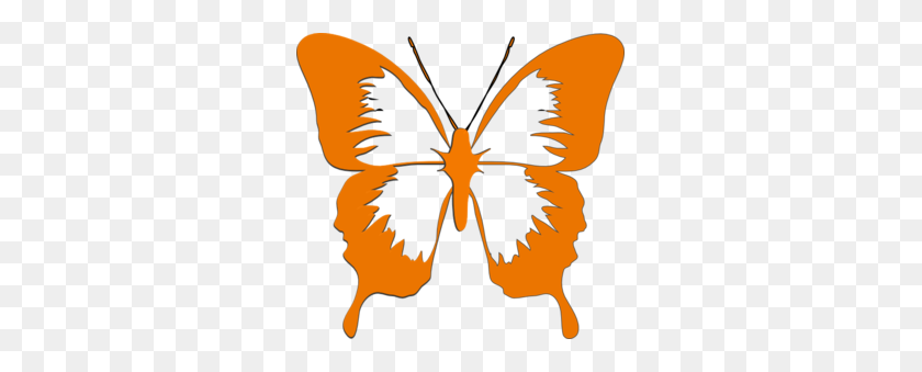 299x279 Butterfly Clip Art - Orange Butterfly Clipart