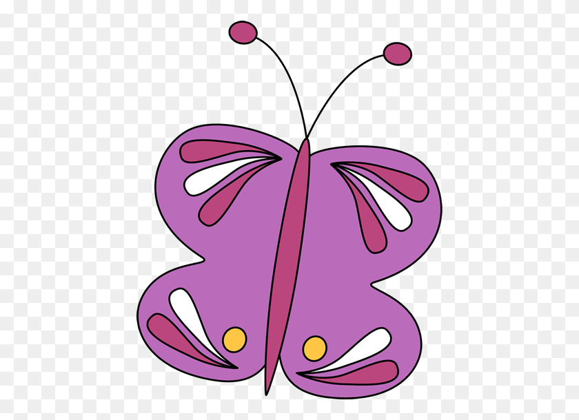 444x550 Butterfly Clip Art - Pink Butterfly Clipart