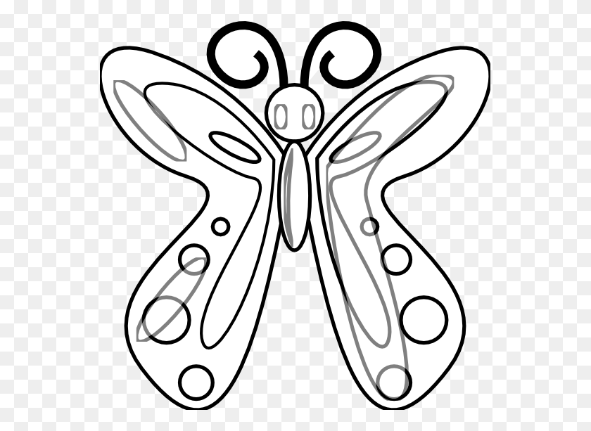 555x553 Butterfly Clip Art Black And White - Grasshopper Clipart Black And White