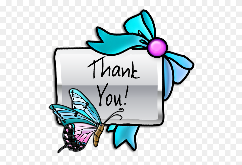 512x512 Butterfly Clip Art Thank You - Thankyou Clipart