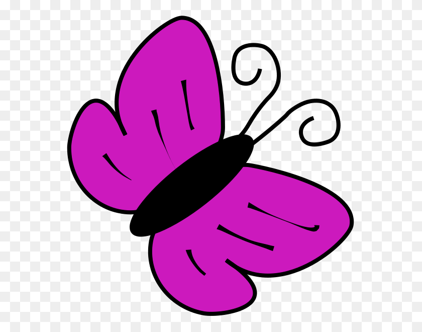 575x600 Butterfly Clipart - Butterfly Outline Clipart
