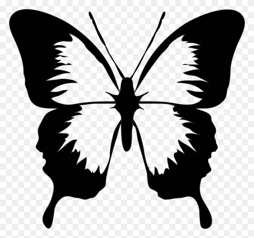 2555x2381 Бабочка Клипарт Черно-Белые Картинки - Номер 3 Клипарт Черно-Белый
