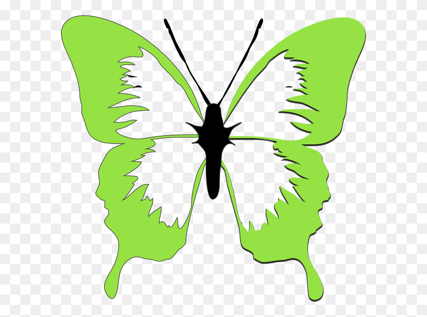 600x564 Butterfly Clipart Light Green - Green Light Clipart