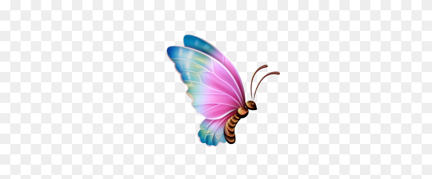288x288 Бабочка Клипарт Прозрачный Фон - Розовая Бабочка Клипарт