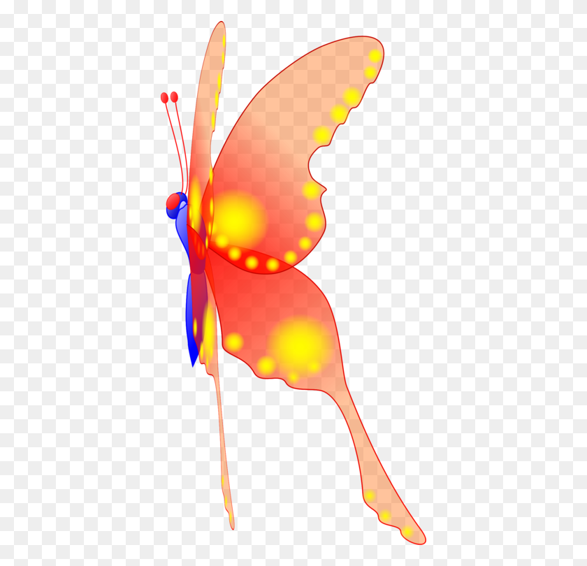 380x750 Butterfly Computer Icons Download Line Art - Orange Butterfly Clipart