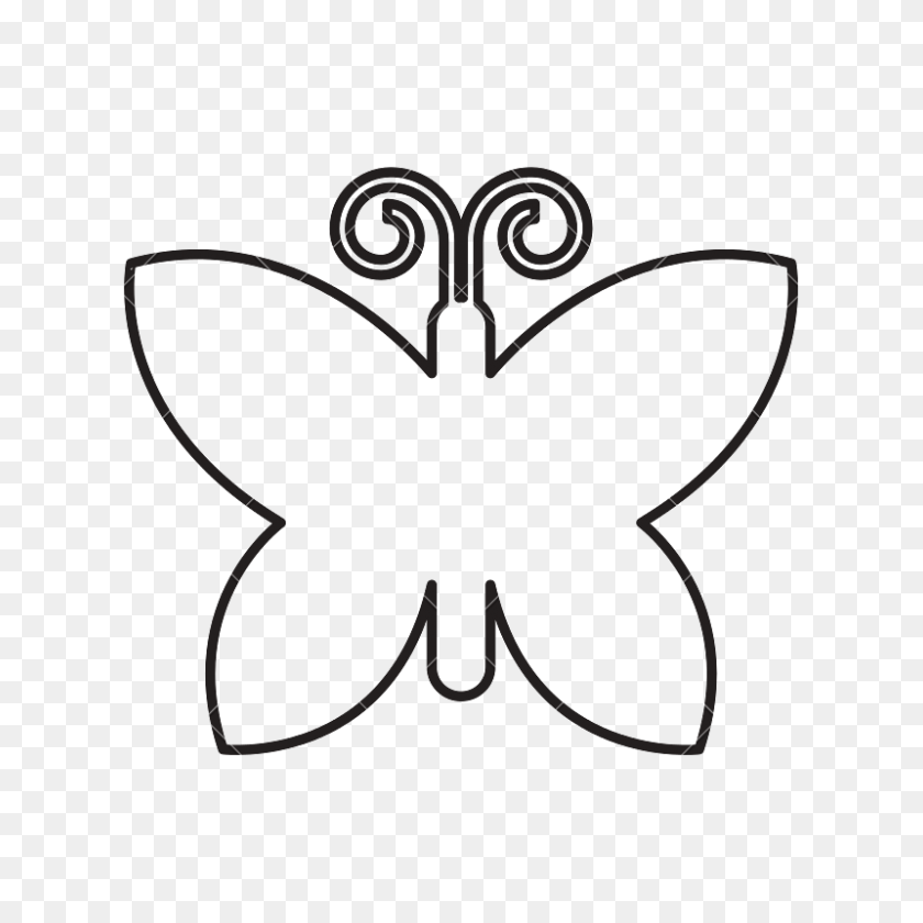 800x800 Butterfly Outline - Butterfly Outline PNG
